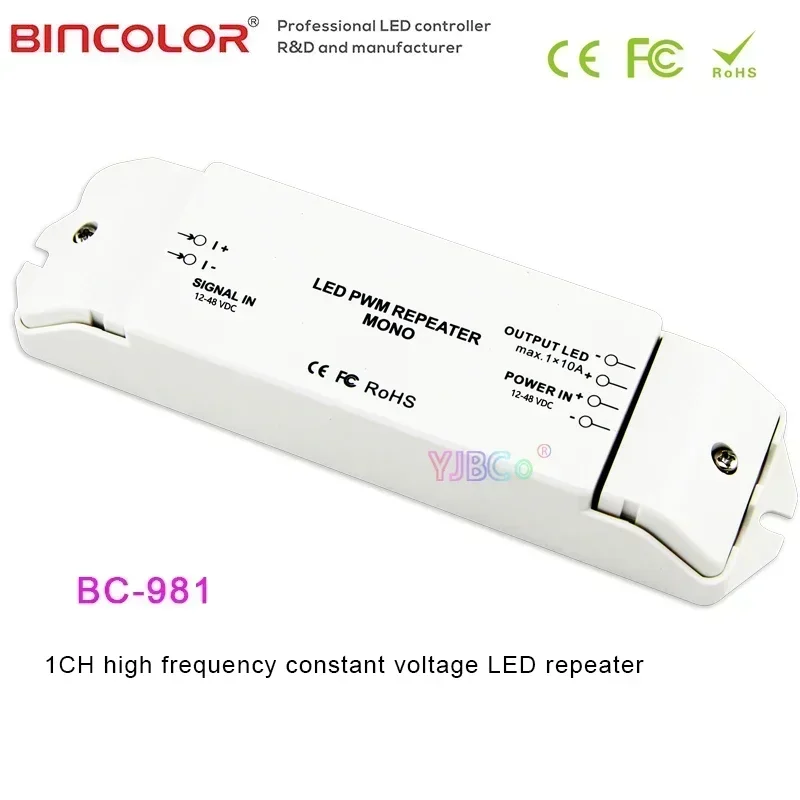 

Bincolor 12V-48V 24V 1CH высокочастотный светодиодный повторитель мощности работает с одноцветным контроллером диммера, декодер DMX512 для светодиодных ламп