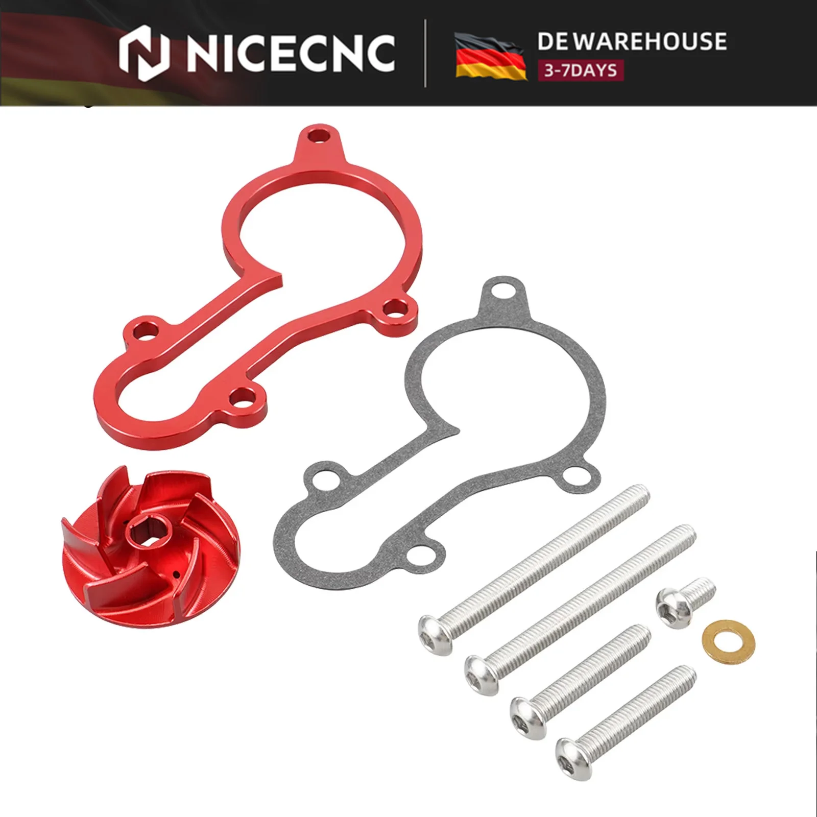 NICECNC Kit Distanziatore Impeller Pompa Acqua Maggiorata per Beta RR 300 RR 250 2013-2024 Xtrainer 300 X-Trainer 250 2015-2024