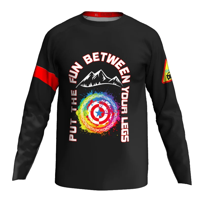 

Long Sleeves Motocross Downhill Shirt, Cycling All Mountain Bicycle Jersey Wear Race, Anti-Sweat Bib, Black Sport Top, Summer