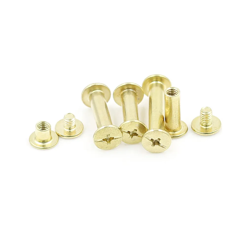 120 Chicago Binding Screws Rust Resistant Copper Plating Carbon Metal M5x6 Binding Screw Cross Head for