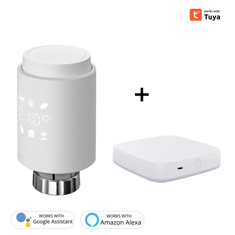 

Tuya Zigbee 3,0 умный температурный клапан радиатора, регулятор температуры, голосовое управление, Alexa Google Assistant