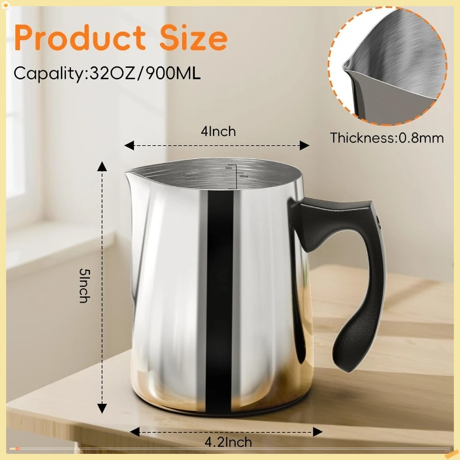 Ausgießtopf für die Kerzenherstellung, 32-Unzen-Wachsschmelztopf aus Edelstahl mit hitzebeständigem Griff, Krug zur Herstellung von Kerzen mit Doppelkessel