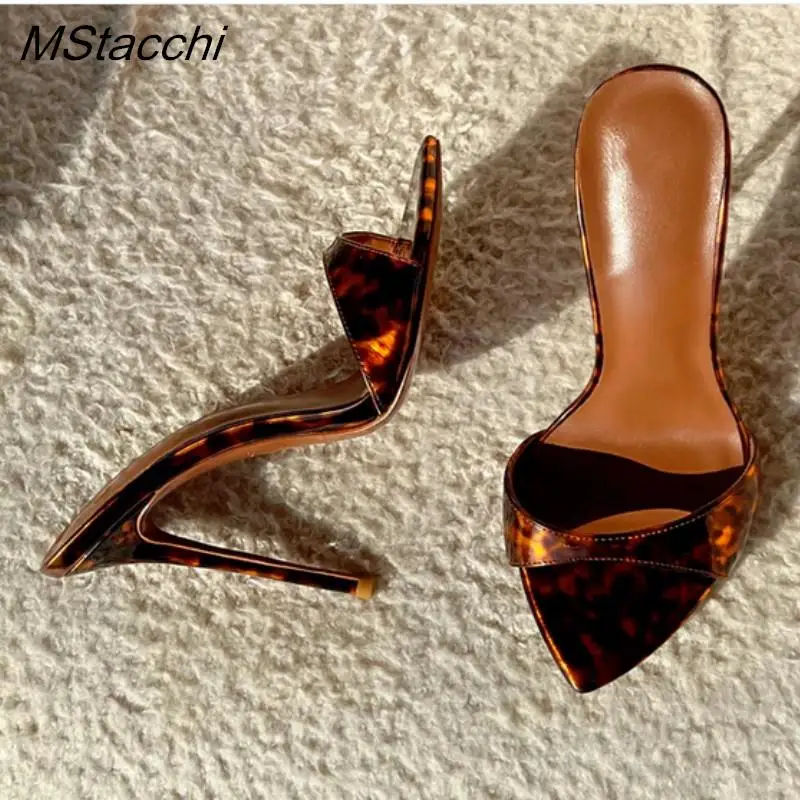Pvc Transparent Shoes For Women\'s Sandals 2026 Summer Sexy Slippers Pointe Toe Thin Heels Stiletto Sandals Big Size Women Shoes