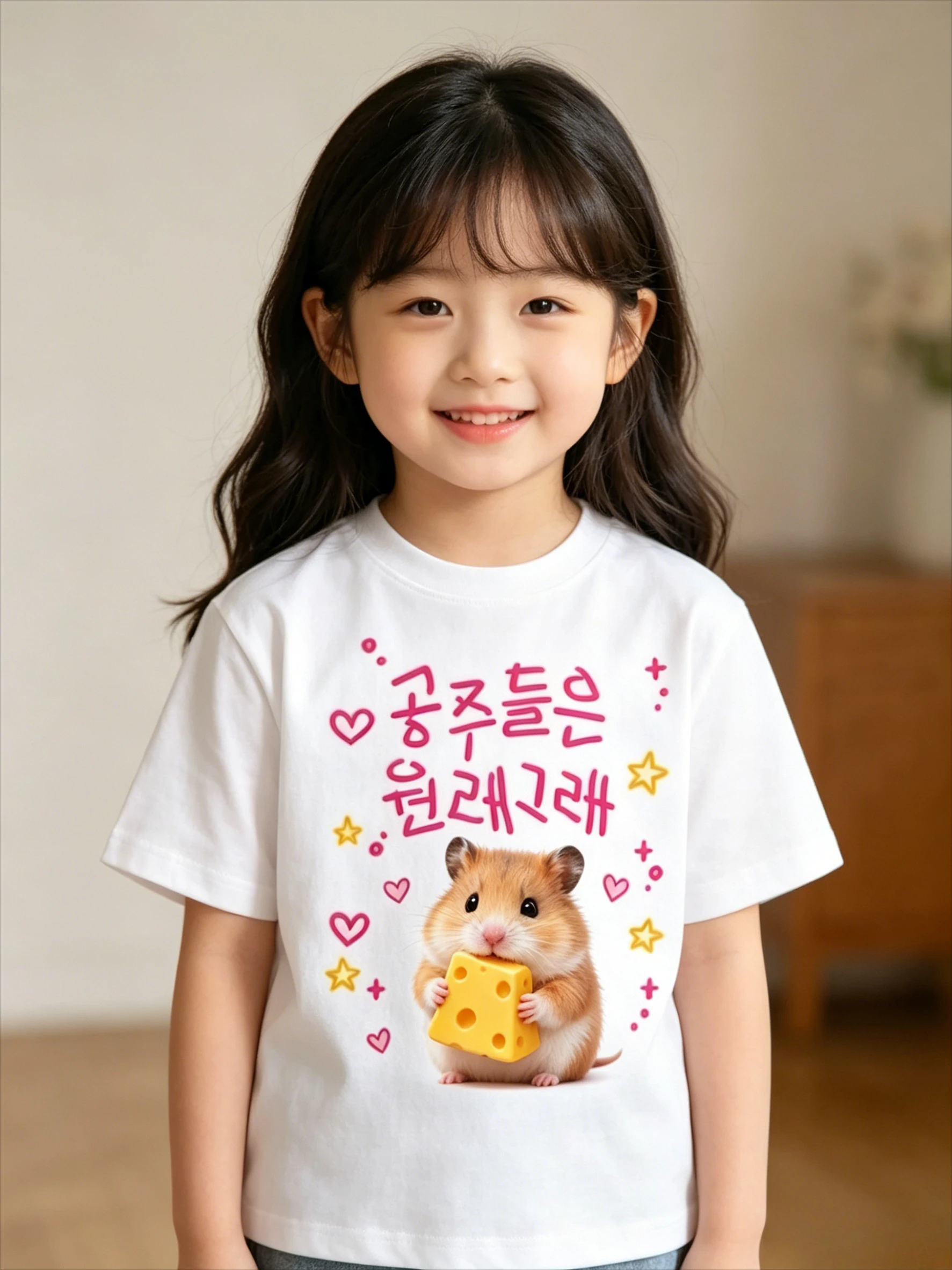 "Princess Are Just Like This" Hamster Princess Cheese T-Shirt Harajuku Graphic Tee Women Y2k Fashion Summer Round Neck Clothes