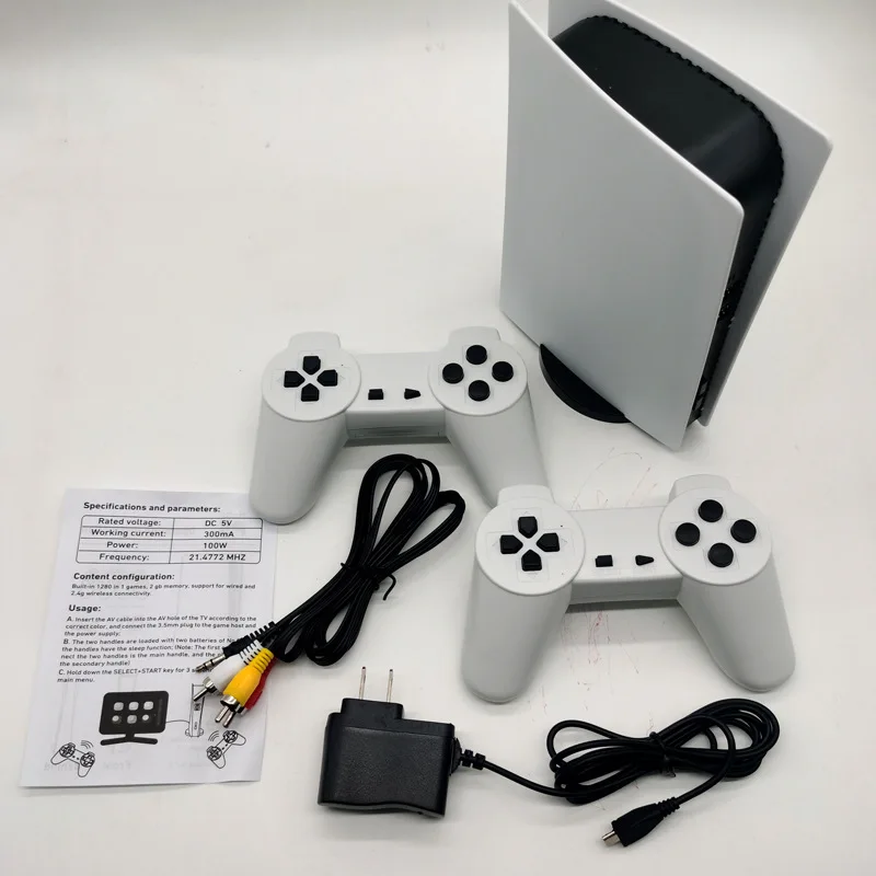 وحدة تحكم ألعاب تلفزيون ساخنة 8 بت ريترو كونسول لعبة فيديو 1280 ألعاب كلاسيكية مدمجة محطة GS5 لوحة ألعاب محمولة لاسلكية مخرج AV