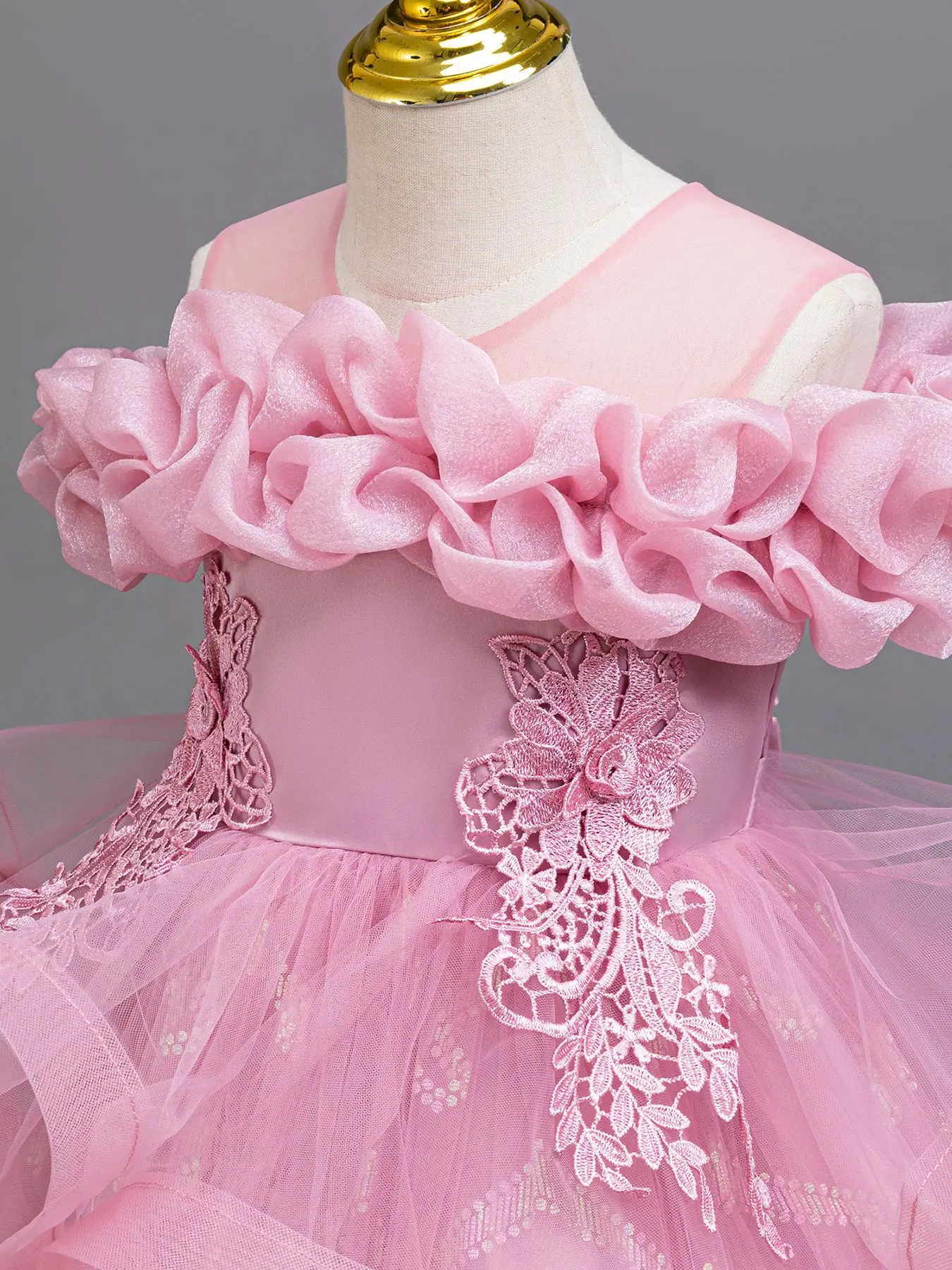 New Elegant Girl Party Dress Princess Baby Girls' Festive Dresses Puffy Fashion Kid Girly Clothes