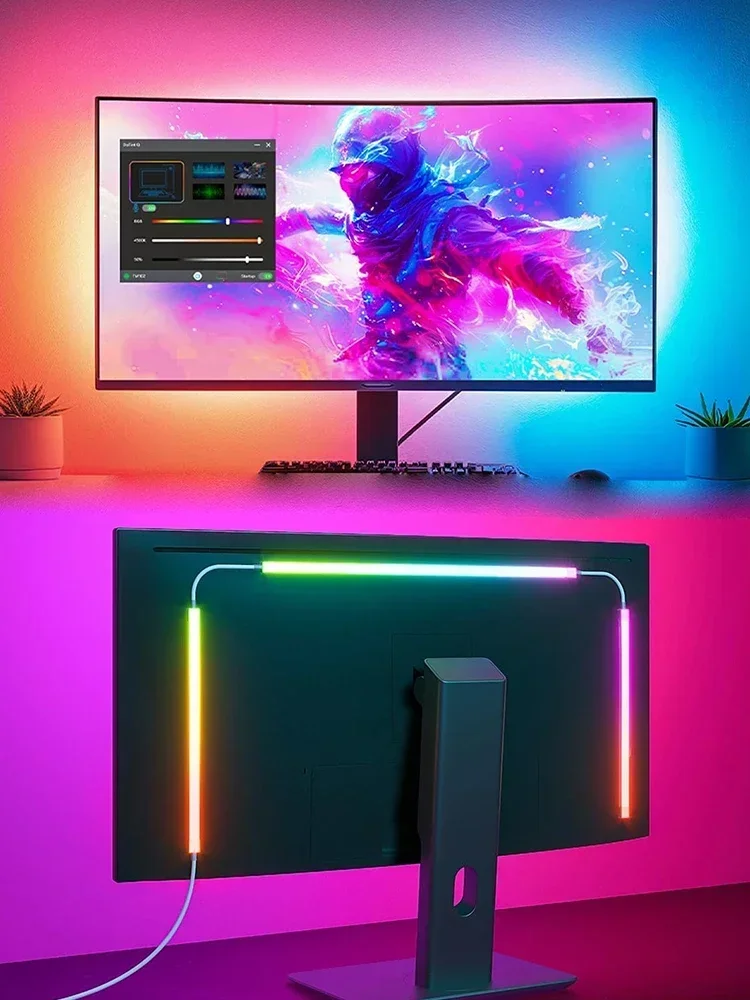 Smart Ambient PC Display Sync Computer Monitor Hintergrundbeleuchtung LED Streifen Licht RGB Farbe DIY Spiel Urlaub Atmosphäre Dekor Lampe