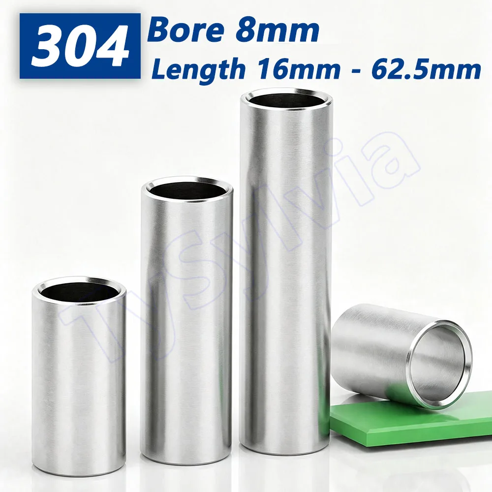 M8 Stainless Steel 304 Unthreaded Standoff Spacer, Hollow Isolation Column Bushing for DIY, 16-62.5mm Length Options
