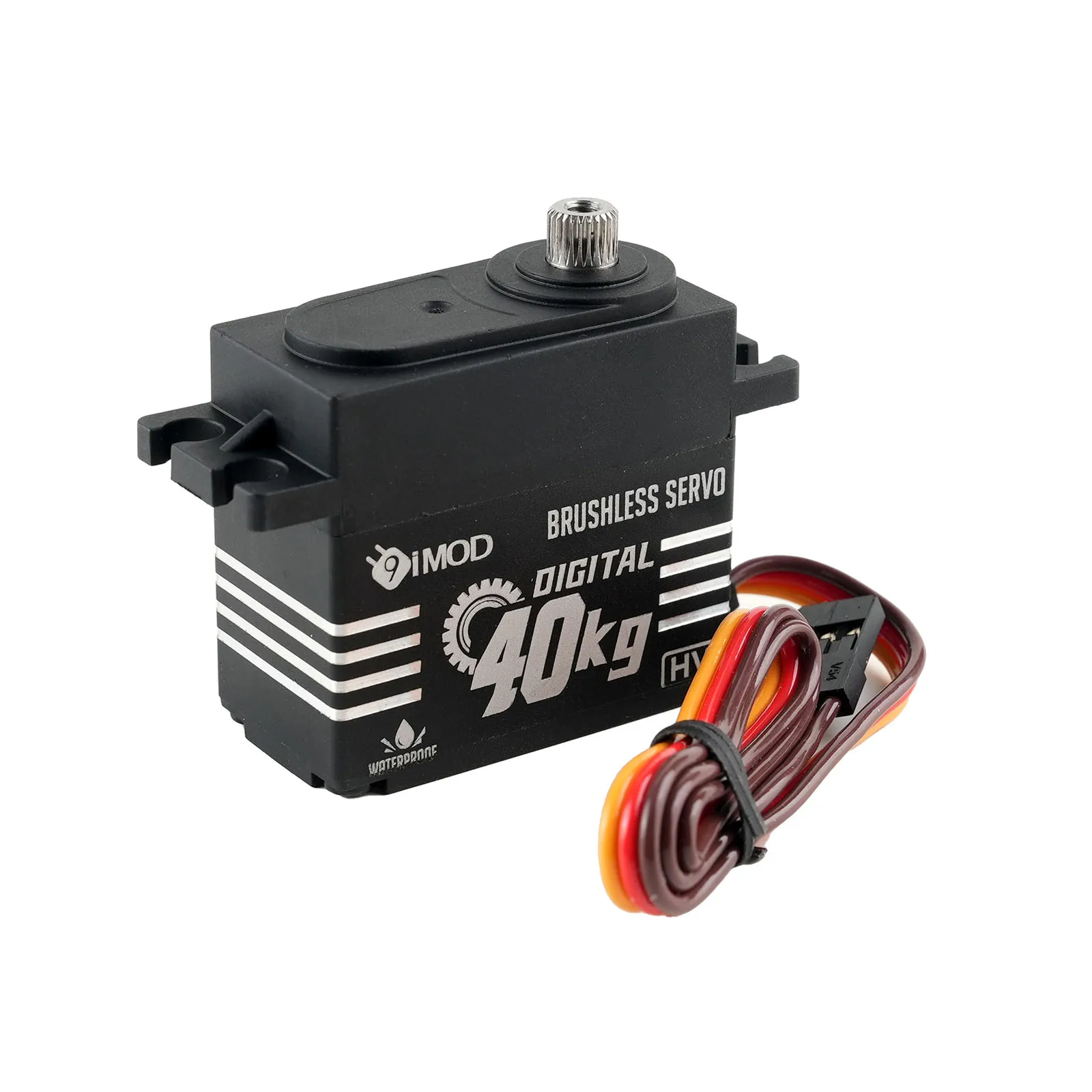 40KG Brushless HV Servo - IP68 Waterproof, CNC Aluminum Case, 25T Metal Gear for 1/8 1/10 RC Cars/Crawlers