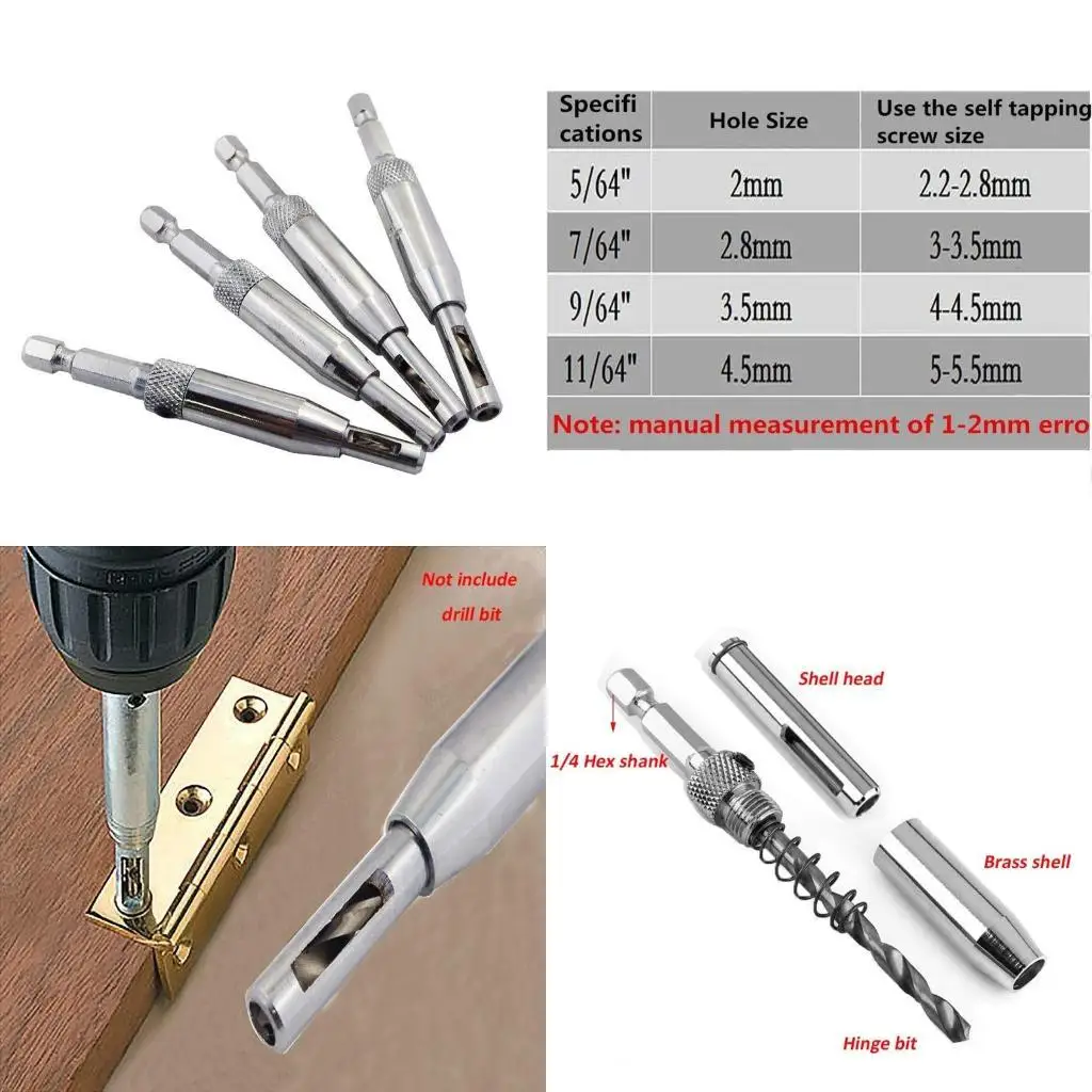 

Y1UD 5/64'' 7/64'' 9/64''11/64'' Centering Drill Bit with for Key Hinge Tool