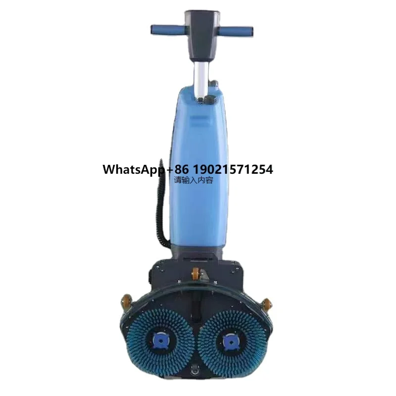 

Electric Floor Scrubber Small Floor Washing W/ 2 Brush Machine Hand Push Mopping Machine Hot Sale