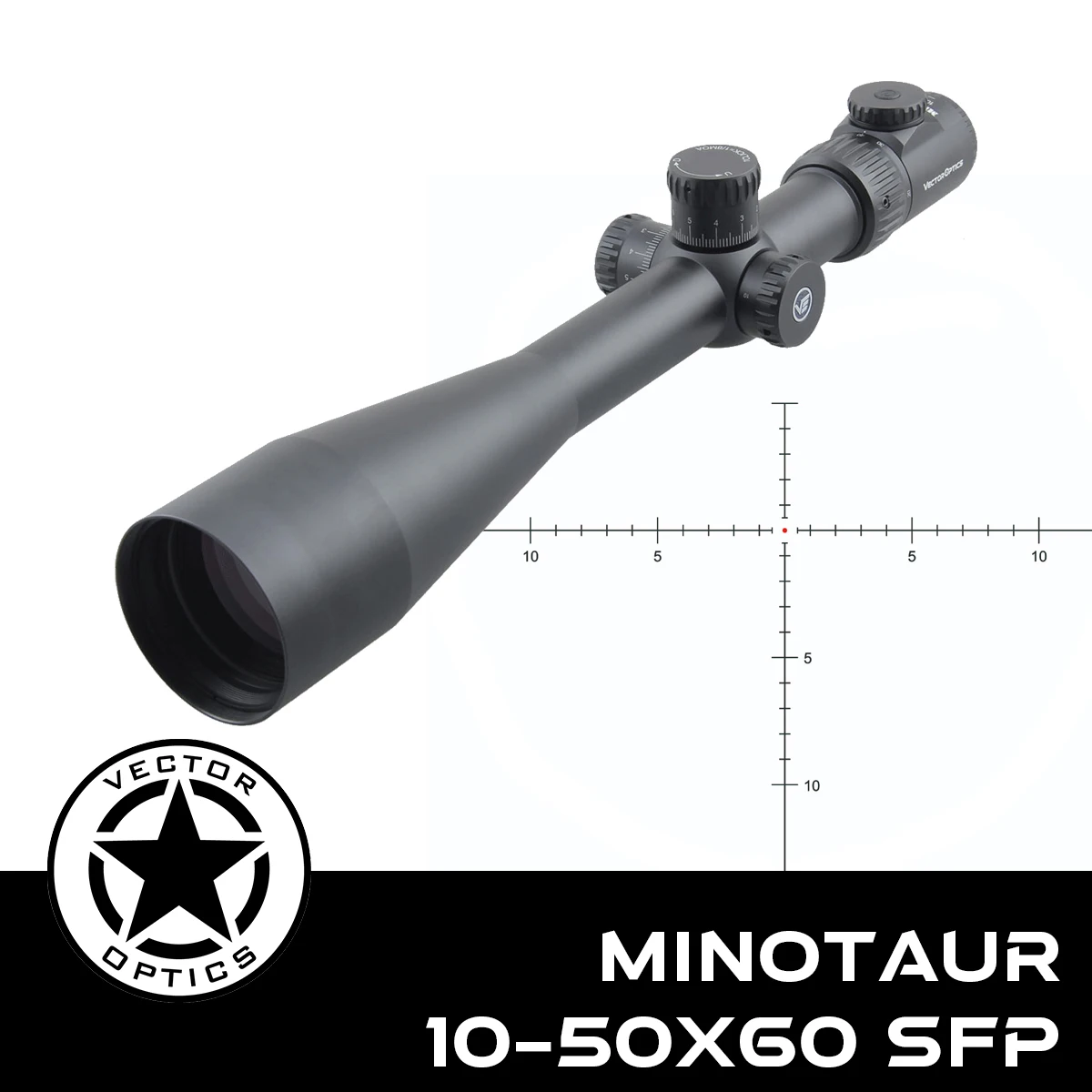 Vector Optics Minotaur 10-50x60 SFP Riflescope 34mm Tube For Long Range & Field Target Precision Shooting 0.12MOA Center Dot