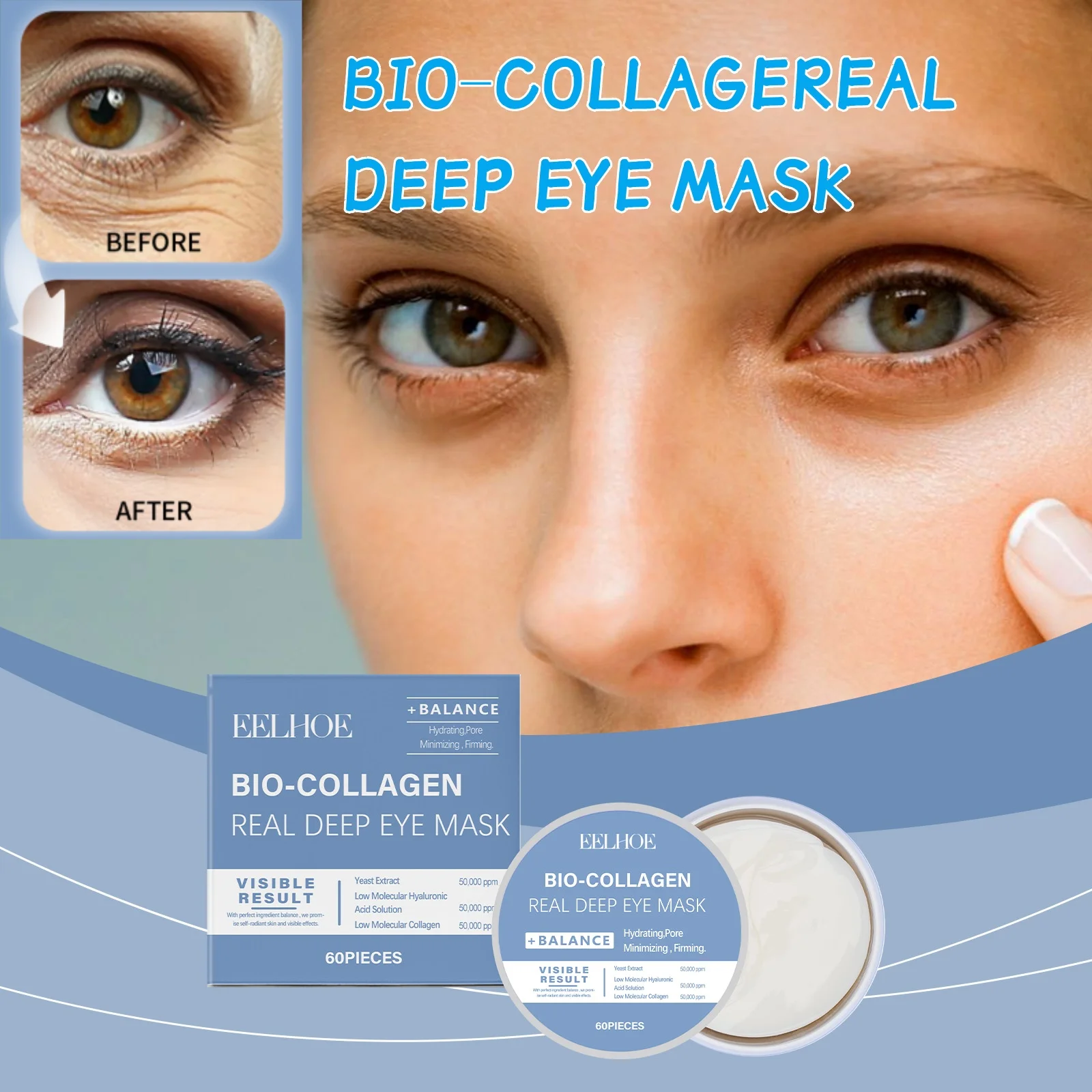 

Collagen Firming Eye Mask Lightens Fine Lines Reduces Dark Circles Puffiness Moisturizing Hydrating Patch Revitalizing Eye Care