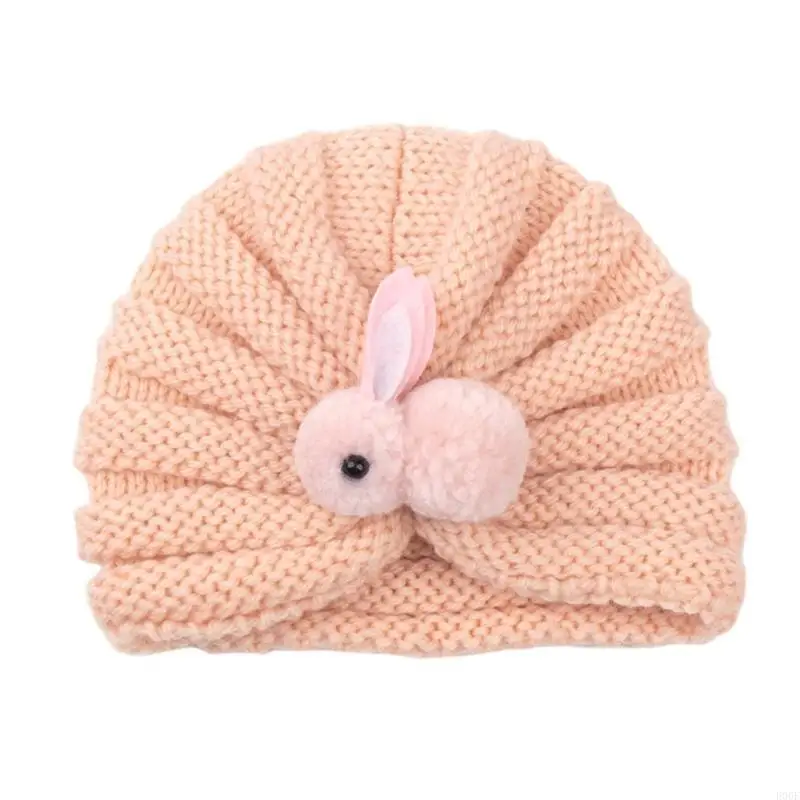 

E06F Warm Knitted Baby Hats Rabbit Decor Winter Infant Toddler Baby