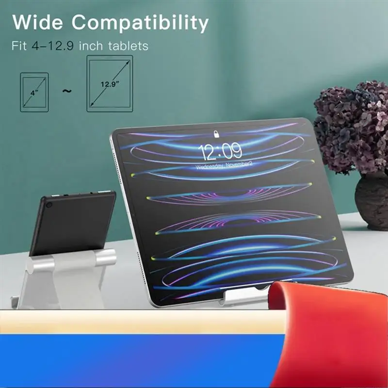 1 Buah untuk Semua Ponsel dan Bantalan Dudukan Ponsel Meja Tablet Desktop Dapat Disesuaikan Dudukan Ponsel Portabel Hitam-X62A