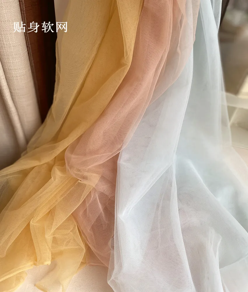 High-End Tulle Fabric Suitable for Draping Wedding Background Dark Green and Dress Color Mesh Fabric