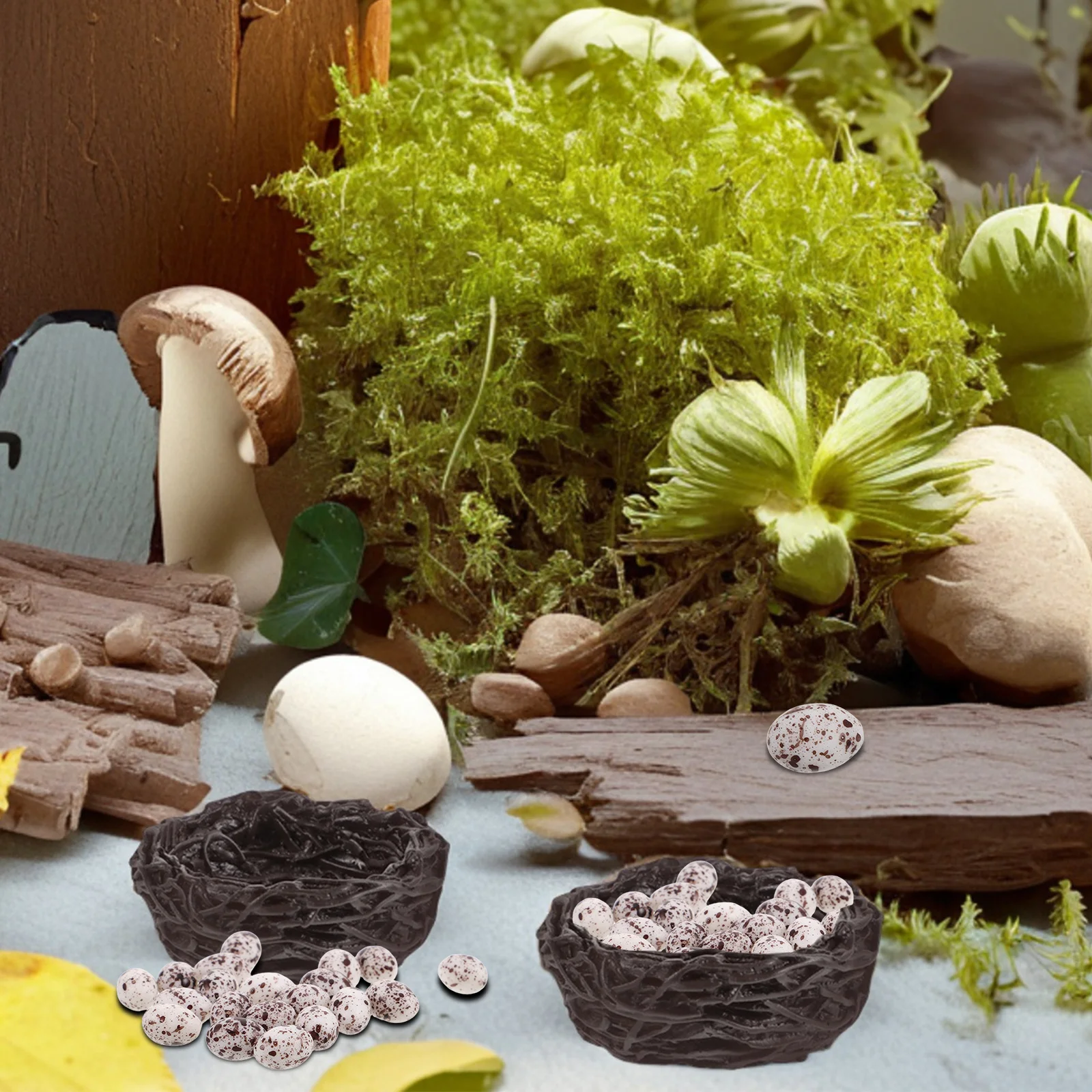 20 pièces d'œufs de caille artificiels réalistes en plastique, mini-œufs pour la décoration de micro-paysages, décoration de maison, de jardin, de bureau, petits accessoires en vrac