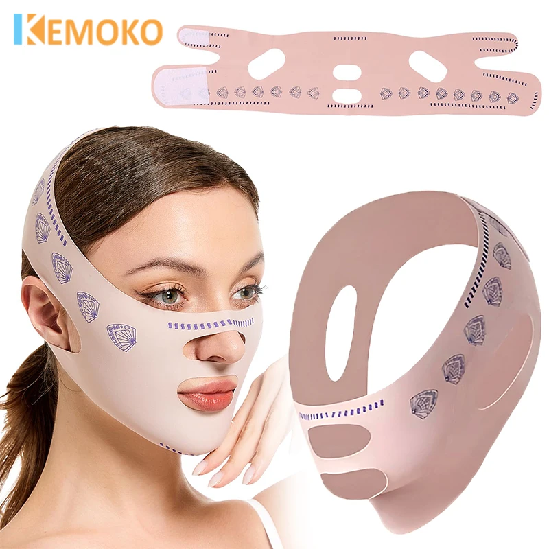 الوجه التخسيس ضمادة الخامس خط الوجه المشكل قابلة لإعادة الاستخدام النساء الذقن الخد رفع حزام تدليك الوجه حزام قناع النوم الوجه الجمال #1