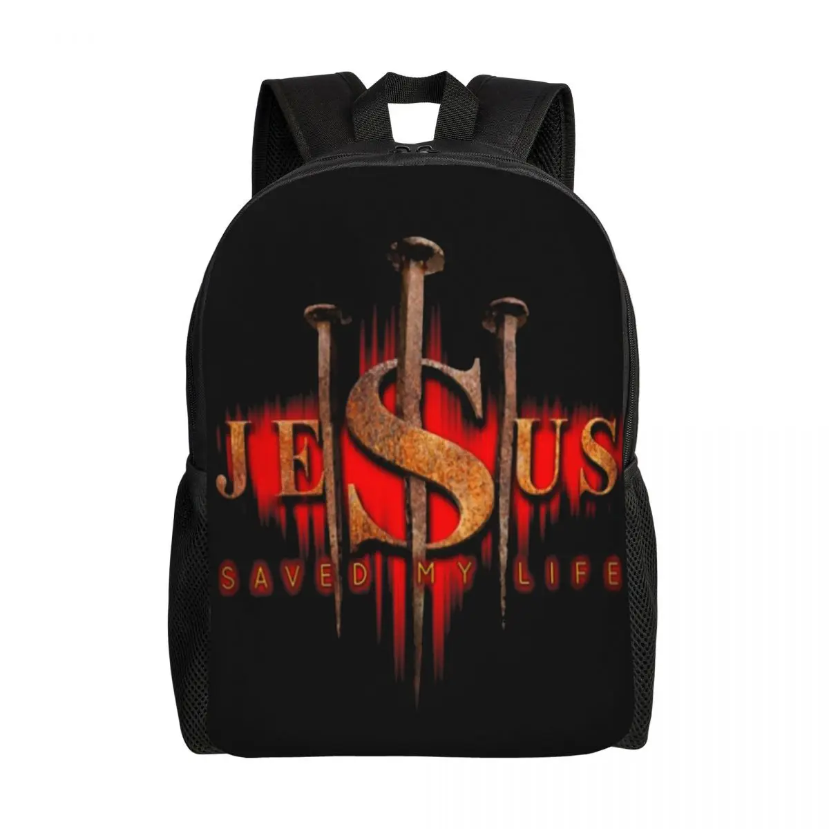 

Custom Cool Jesus Saved My Life Laptop Backpack Women Men Casual Bookbag School College Students Christian Religious Faith Bags