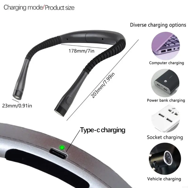 2025 แสงคอแบบชาร์จใหม่ได้ 3 อุณหภูมิสีน้ำหนักเบาสำหรับการบำรุงรักษา