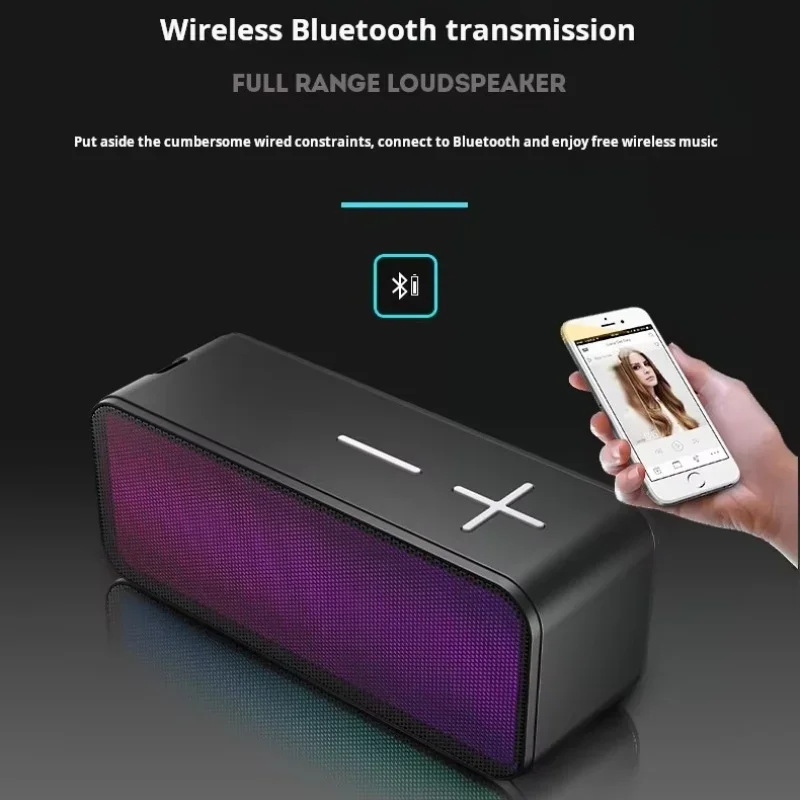 

Loud Stereo Sound Column Portable Booming Bass Subwoofer Wireless Bluetooth Speakers for Music Playback RGB Light Sound Box TF