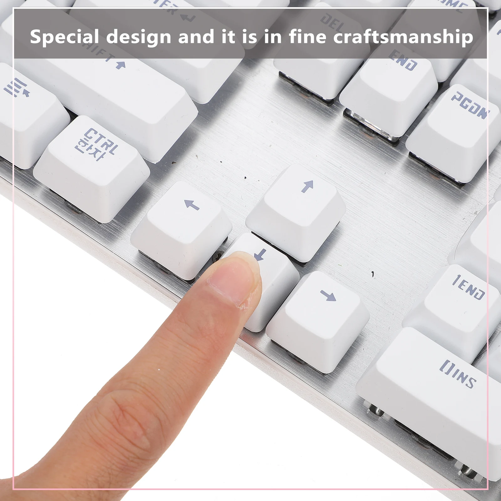

1 Set Mechanical Keyboard Keycap 104 Keys Frosted Abs Durable Replacement Key Caps Skin-Friendly Height Long