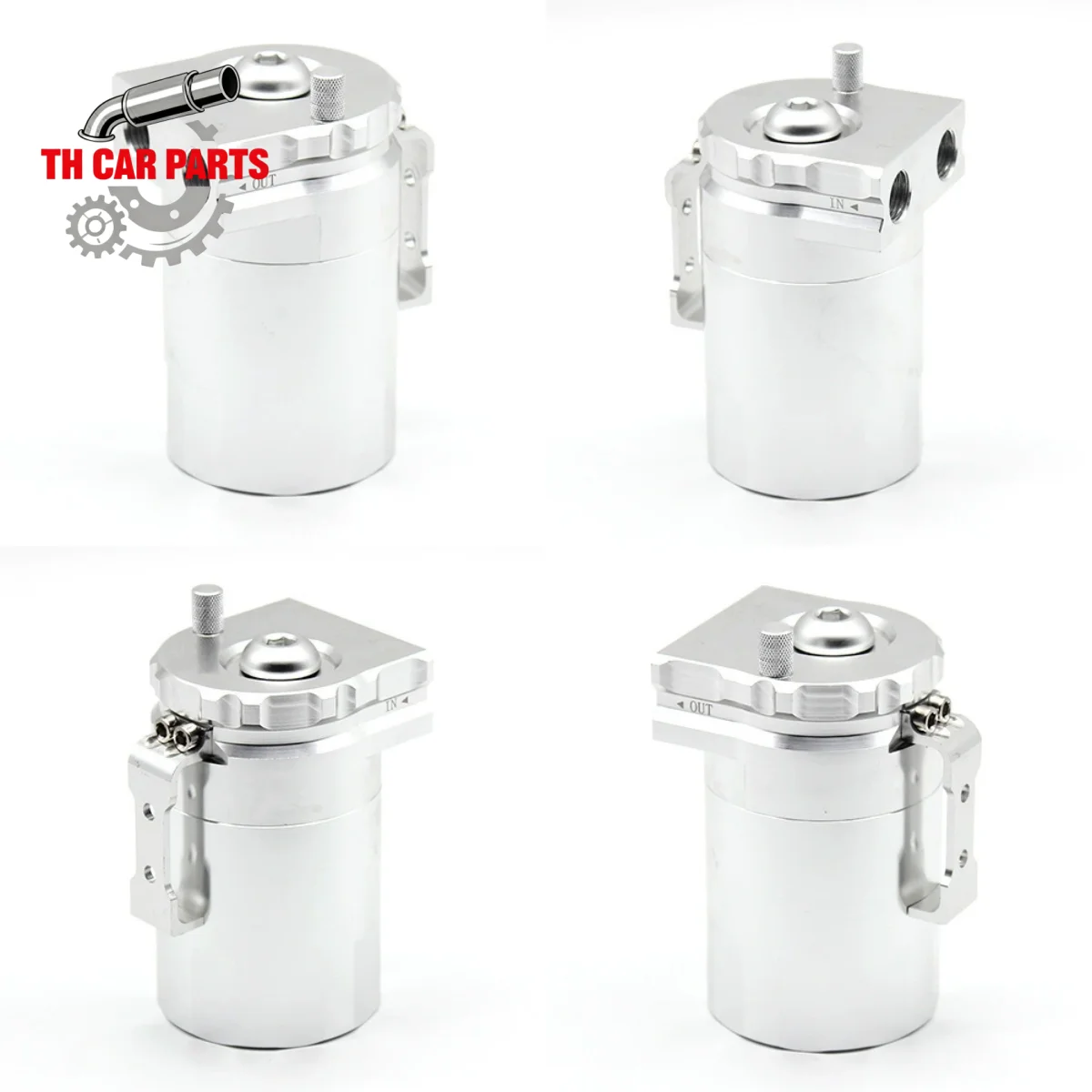 Aluminum Air Oil Separator with L-Bracket Catch Tank For Ford F150 5.0L 2.7L Raptor Expedition Ecoboost 3.5L Oil Catch Can