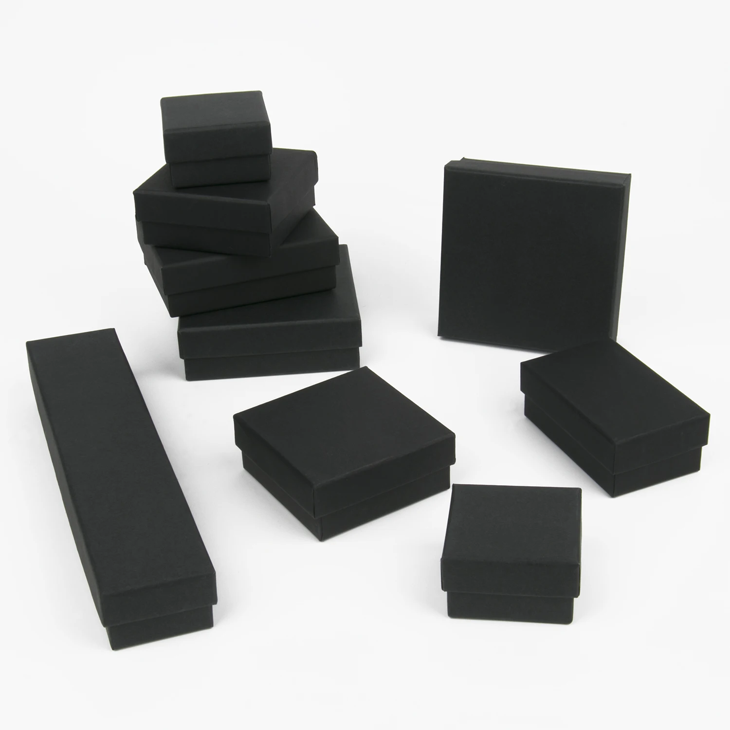 1PCS Black Square Jewelry Display Gifts Box Organizer Engagement for Ring Earring Brooch Necklace Bracelet Packaging Boxes