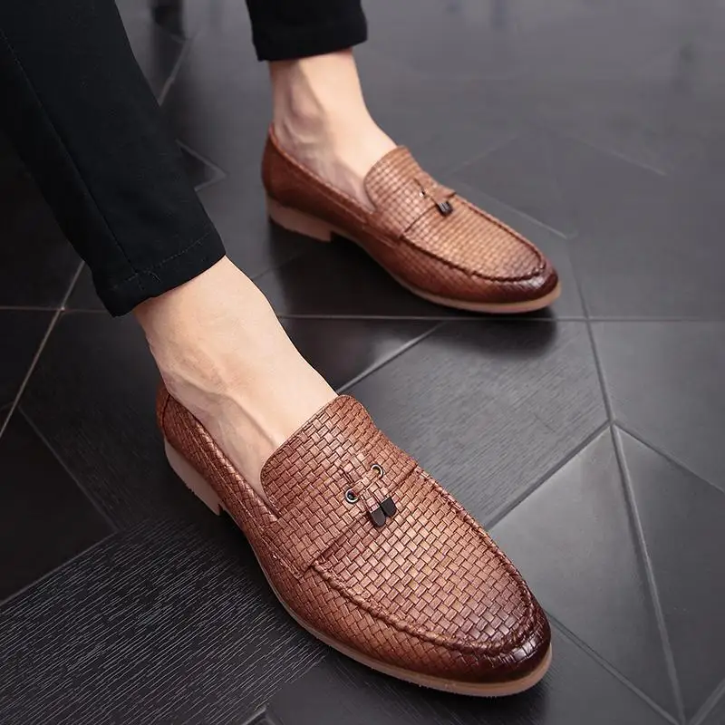 Męskie z prawdziwej skóry Oxford Business Casual praca w biurze ślubne męskie mokasyny eleganckie buty męskie