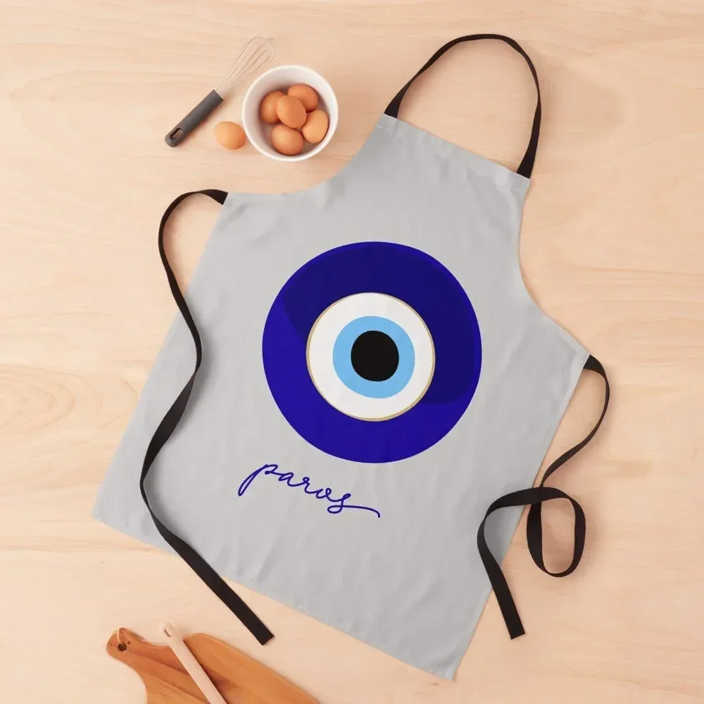 

PAROS - GREECE, mati edition blue white. Apron kitchen clothes for men For Home Accessories home women Apron