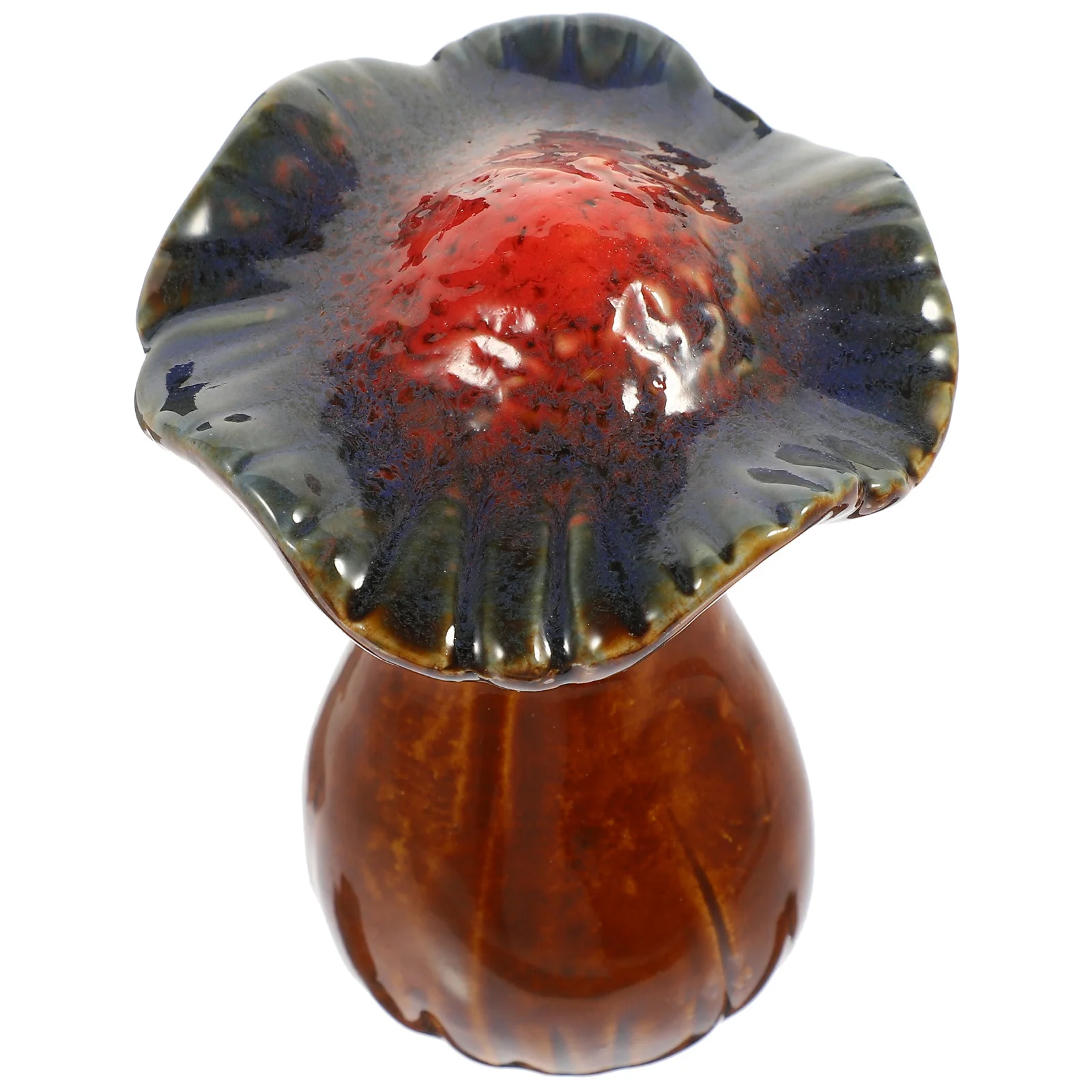 

Ceramic Mushroom Statue Decor for Garden Home Office Desktop Tabletop Decoration Small Adornment for Flowerpot Windowsill