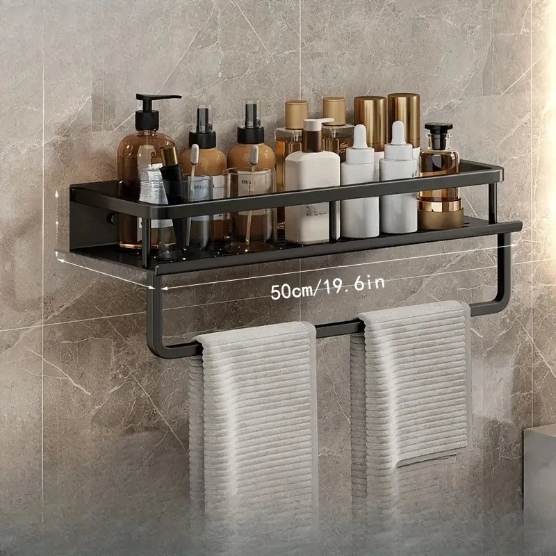 Space Aluminum Bathroom Shelf Toiletries Storage Rack Suitable For Bathroom Item Storage