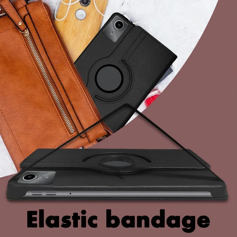 Obrotowy o 360 stopni futerał z podstawką do tabletu Lenovo Xiaoxin Pad 2024 2025 11" Tab M11 TB331FC/330FU/336f z funkcją automatycznego usypiania i budzenia Funda — zdjęcie produktu 6