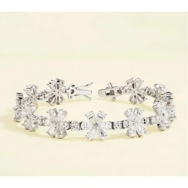 tennis bracelet 3mmPear-shaped moissanite bracelet with an elegant charm Fashionable and Versatile Bracelets