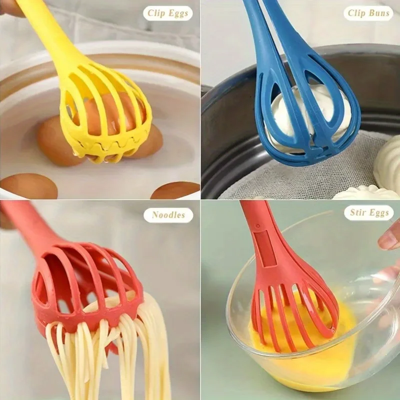 3-In-1 Multifunctional Egg Beater Egg Whisk Hand Mixer Milk Pasta Tongs Food Clips Mixer Manual Stirrer Kitchen Cream Bake Tool