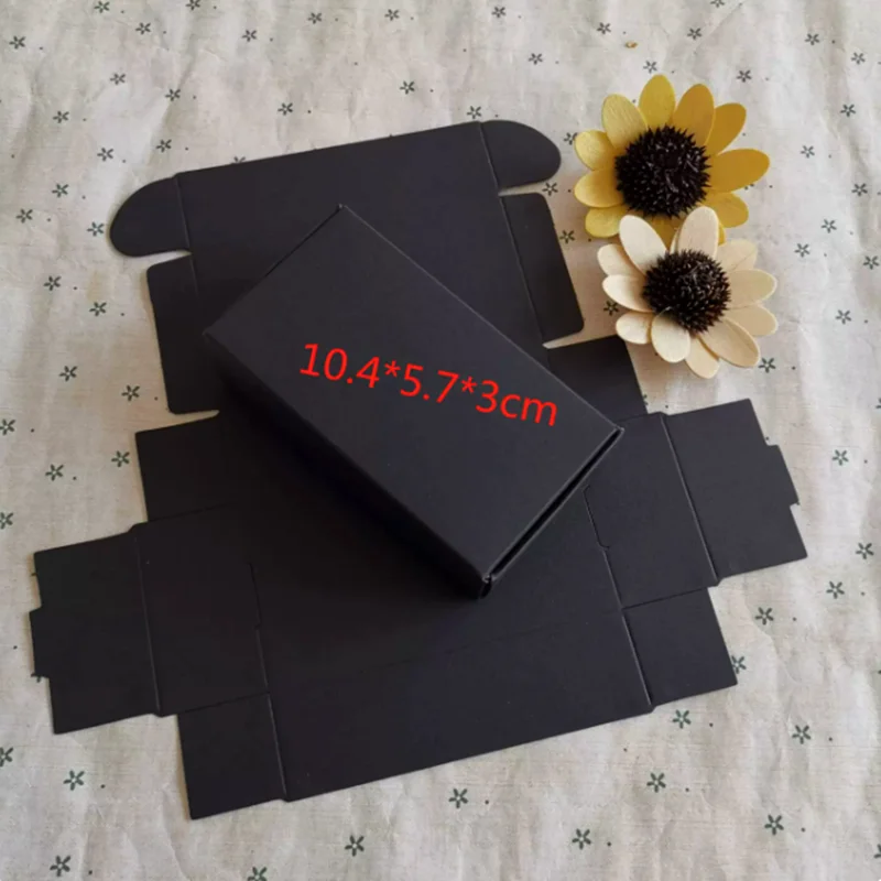 50/100pcs Mulit-size Black Kraft Paper Box Airplane Style Craft Gift Boxes Packaging Candy Box Present Carton Box