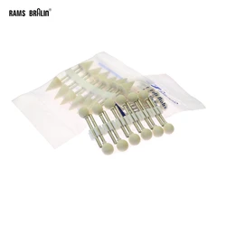 12 pcs/bag Dia.4-12mm Felt Polishing Wheel 3mm shaft Mounted Point Ball Trangle Shaped Die Grinder Drill Tool