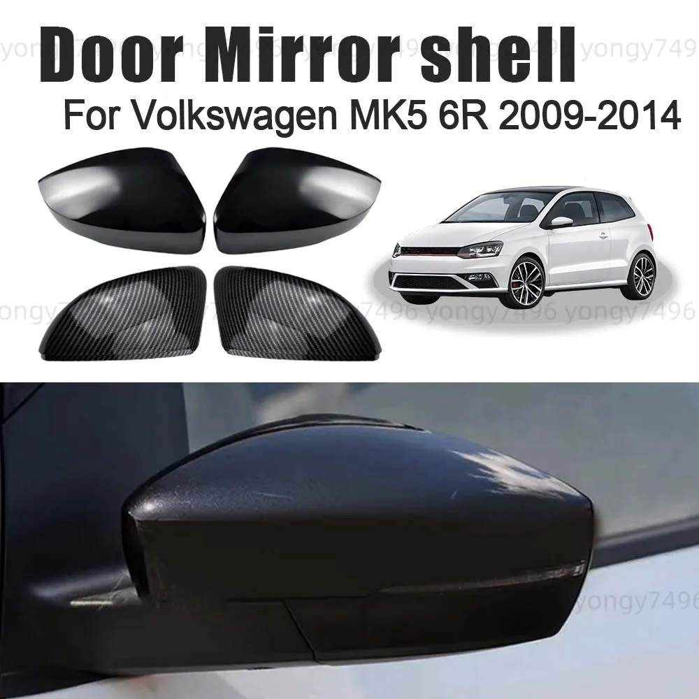 

Protective Cover Carbon Fiber Glossy Black Door Mirror Shell For Volkswagen MK5 6R 2009 2010 2011 2012 2013 2014 Accessories