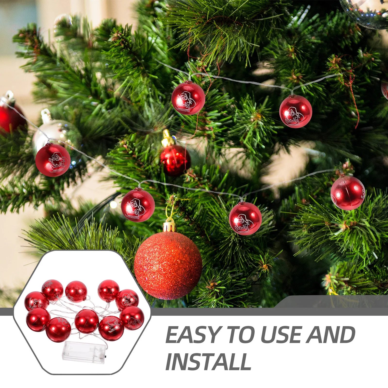 الملونة 1.5 متر 10 LED غلوب سلسلة أضواء بالطاقة الكرة الجنية أضواء لحديقة حفلة عيد الميلاد الديكور #2