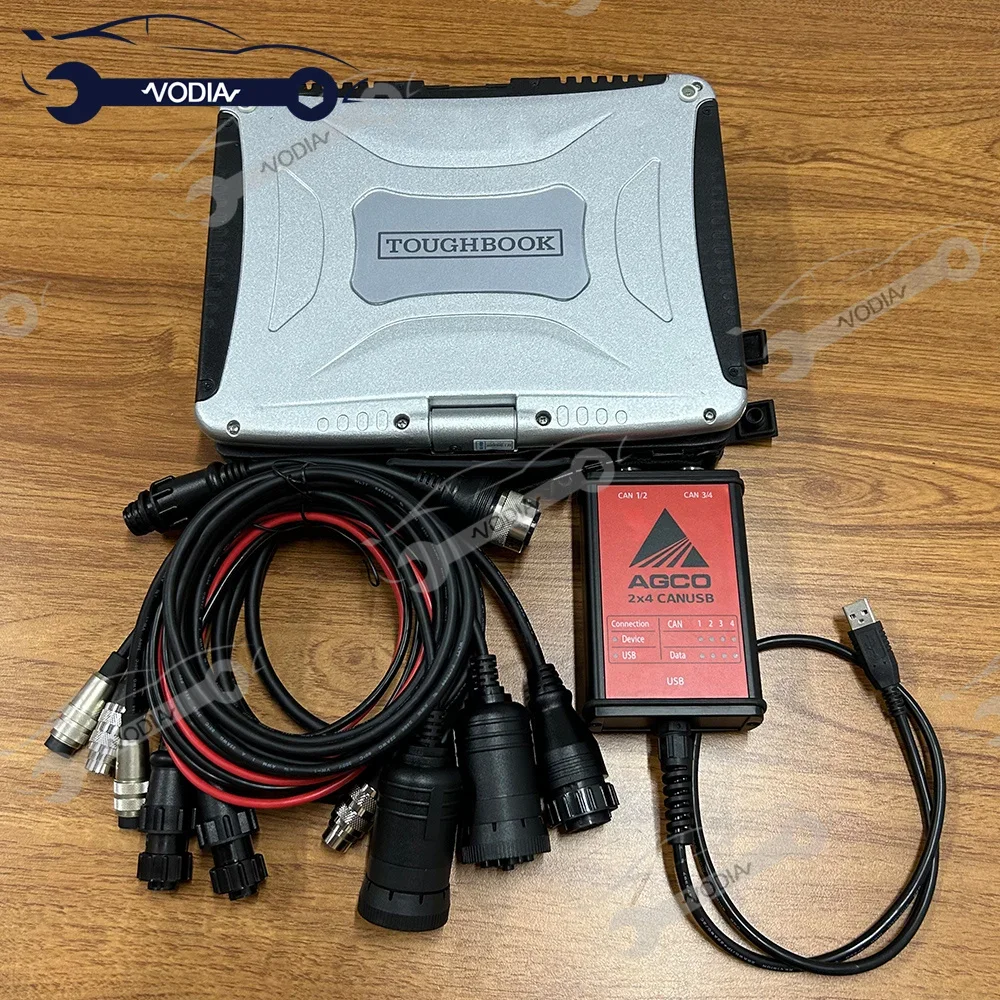 NEW Electronic EDT Device Diagnostics Tool for KIT Diagnostics AGCO (CANBOX) FenDias Massey Diagnostic Tool+CF19 laptop