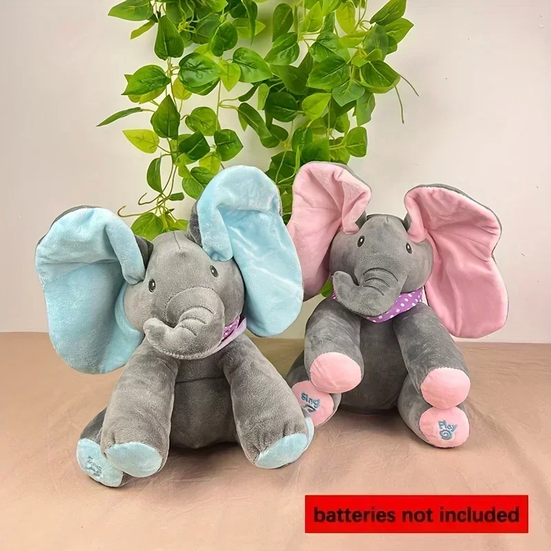 2024 New Hide-and-seek Elephant Plush Toy Baby Hide-and-seek Game Toy Singing Interactive Musical Toys Gifts