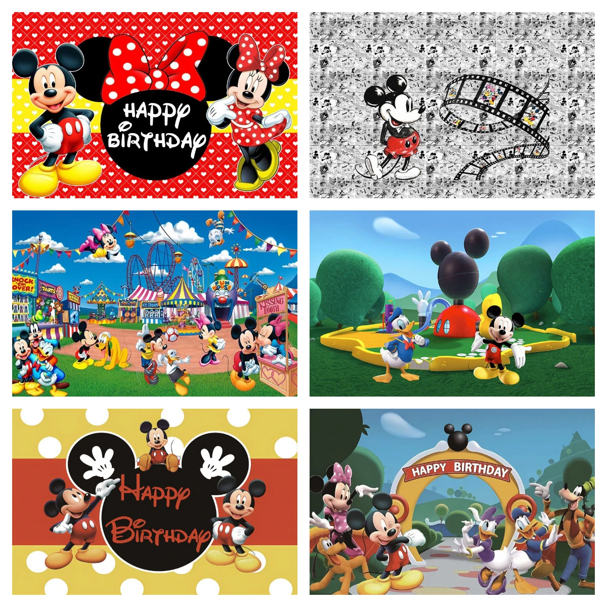 Disneyland Mickey Mouse Photo Backdrop Background For Photography Baby Shower Birthday Party Decoration Props Supplies Custom