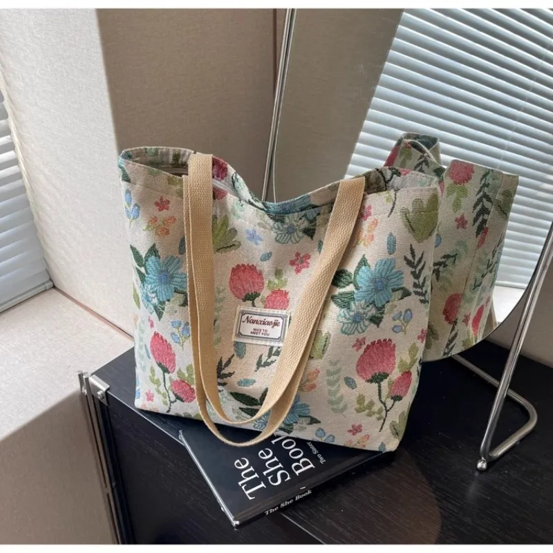 Large Capacity Canvas Tote Bag for Women, Shoulder Bag for Work & School, New Casual Commuter Handbag, Spacious Carryall Purse image 5