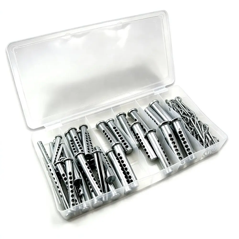 Zinc Plated Steel Fastener Kit Clevis Pin With R Type Clips Industrial Hardware For Heavy Machinery Assembly And Repair