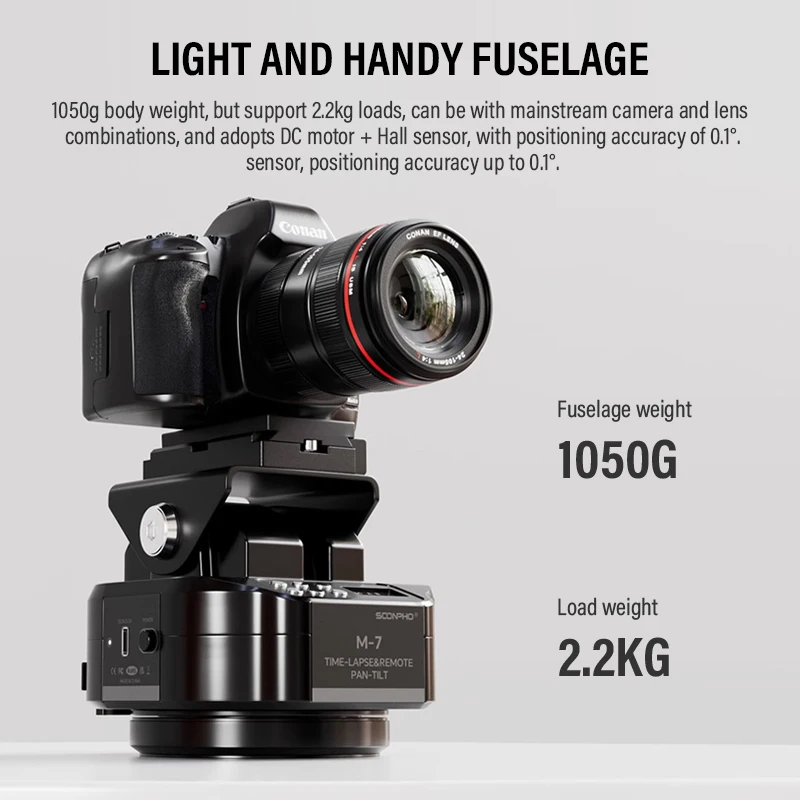 كاميرا SOONPHO M7 حامل ثلاثي القوائم أوتوماتيكي للتصوير الفوتوغرافي بفاصل زمني 360 °   رأس بانورامي بمحرك قابل للدوران مع لاسلكي