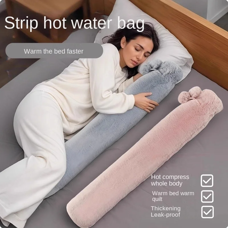 

Long Hot Water Bottle Explosion-Proof Warm Water Bag Insulated Extended Version Water-Filled Foot Warmer Bed Warmer Magic Tool