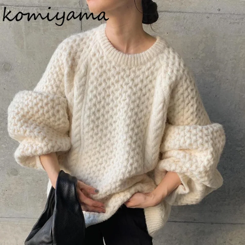 

Komiyama High Quality Sweaters Vinatge Fashion Y2k Clothes O Neck Long Sleeve Knit Pullover Tops Spring Wimter Women Clothing