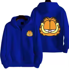 Lazy Garfield Cartoon Zipper Hoodie