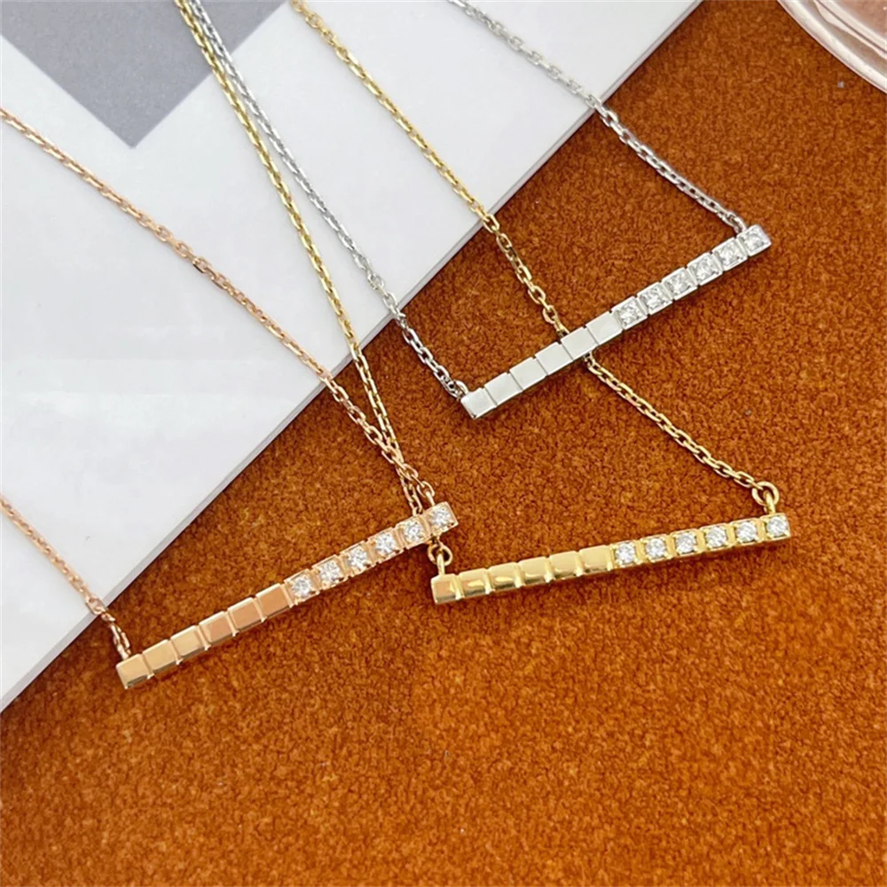 

Korean S925 Necklace - Luxury CZ Bar, Minimalist INS, Women's Niche Accessory Collar