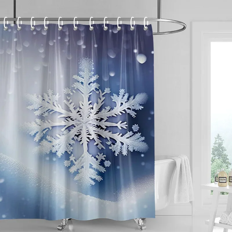 Home decoration shower curtains for bathroom waterproof curtain fabric Modern Nordic style Living Room Merry Christmas winter